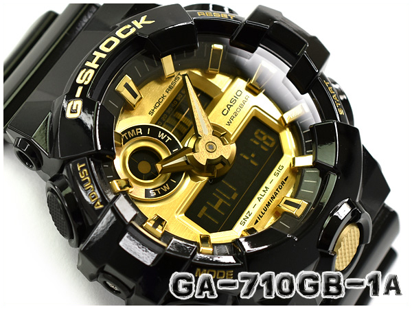 G-SHOCK Gショック ジーショック Garish（ガリッシュ）カラー 逆輸入海外モデル カシオ CASIO アナデジ 腕時計 ブラック ゴールド  GA-710GB-1ADR GA-710GB-1A | G専門店 G-SUPPLY（ジーサプライ）