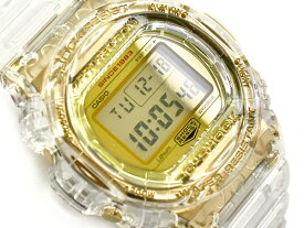 【10%OFFクーポン 6/5 0:00～6/11 1:59】G-SHOCK Gショック カシオ 日本製 35周年限定 GLACIER GOLD 逆輸入海外 腕時計 クリアスケルトン ゴールド DW-5735E-7