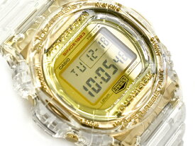 【最大2000円OFFクーポン 4/24 20:00～4/27 9:59】G-SHOCK Gショック カシオ 日本製 35周年限定 GLACIER GOLD 逆輸入海外 腕時計 クリアスケルトン ゴールド DW-5735E-7