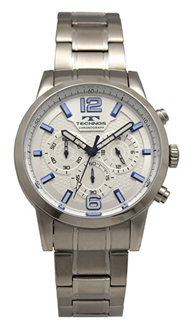 テクノス腕時計 オールステンレスのクロノグラフ テクノス TECHNOS 商い 推奨 送料無料 訳あり：A アウトレット メンズ 腕時計 正規品 クロノグラフ シルバー T8665SS オールステンレス