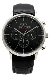 【テクノス】【TECHNOS】【送料無料】【訳あり：A】【アウトレット】【正規品】【腕時計】TECHNOS/テクノス T9561SB レザーベルト クロノグラフ 腕時計 メンズ ブラック