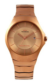 【テクノス】【TECHNOS】【送料無料】【訳あり：A】【アウトレット】【正規品】【腕時計】TECHNOS/テクノス T9687PP オールステンレス 三針 腕時計 メンズ ピンクゴールド