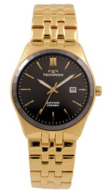 【テクノス】【TECHNOS】【送料無料】【訳あり：A】【アウトレット】【正規品】【腕時計】TECHNOS/テクノス T9A39GB 三針 セラミック×ステンレス 腕時計 メンズ ブラック×ゴールド