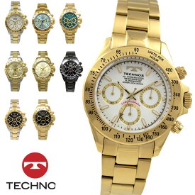 【アウトレット】【訳あり：A】【正規品】TECHNOS テクノス 腕時計 T4C01シリーズ メンズ クォーツ オールステンレス クロノグラフ T4C01GB T4C01GW T4C01GG T4C01GM T4C01TB T4C01TW T4C01TG T4C01BB T4C01GI ゴールド ブラック シャンペーン ホワイト グリーン アイス