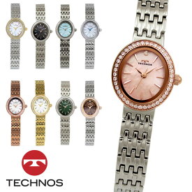★【アウトレット】【訳あり：A】【正規品】TECHNOS テクノス 腕時計 T9933シリーズ レディース クォーツ オールステンレス 三針 パヴェベゼル シェル文字盤 T9933SB SM SP SI SW BP WG GW PW ST ブラック ホワイト ピンク アイスブルー グリーン ゴールド ブラウン