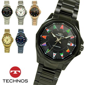 【アウトレット】【訳あり：A】【正規品】TECHNOS テクノス 腕時計 T9B99シリーズ メンズ クォーツ オールステンレス 三針 カレンダー T9B99BB T9B99NN T9B99TB T9B99SS T9B99PB T9B99GC ブラック ブルー シルバー ピンクゴールド ゴールド