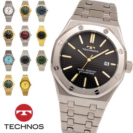 【アウトレット】【訳あり：A】【正規品】TECHNOS テクノス 腕時計 T9C07シリーズ メンズ クォーツ オールステンレス T9C07SB GB SI GC SH SS TM SN SM TB SR GM ゴールド ブラック アイスブルー グリーン ブルー レッド シルバー シャンペーン