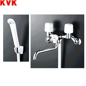 KVK 2ハンドルシャワー 240mmパイプ付 KF30N2-R24 (水栓金具