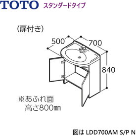 [6/5(水)限定！エントリー＆抽選で最大100％還元のチャンス！※上限あり]LDD704AYP TOTO モデアシリーズ 洗面化粧台のみ 間口700mm 扉付きタイプ 壁排水 アクアオート 送料無料