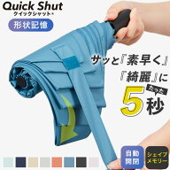自動開閉 折りたたみ傘 雨傘 軽量 雨晴兼用傘 「Waterfront公式 クイックシャット 55cm」 形状記憶 3段 …