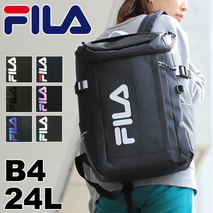 楽天市場】フィラ 黒 リュック 女子 FILA サイン スクエアリュック 