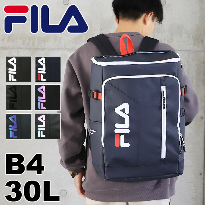 楽天市場】フィラ 黒 リュック スクエアリュック 女子 FILA サイン 