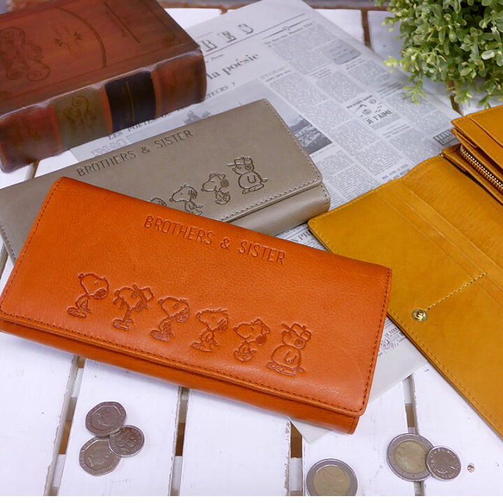 楽天市場 Snoopy Brothers Sister フラップ長財布 ロングウォレット 財布 サイフ 本革 牛革 レザー 革財布 カウレザー やわらかい しっとり アニメ キャラクター ユニセックス メンズ レディース ギフト スヌーピー Peanuts ピーナツ ブラザー シスター 送料無料
