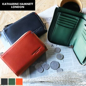 キャサリンハムネット 財布 二つ折り メンズ ブランド 本革 二つ折り財布 KATHARINE HAMNETT LONDON キャサリンハムネットロンドン MINERAL ミネラル 490-50703 札入れ ミドルウォレット セミなが財布 折財布 牛革 革 レザー　カジュアル オシャレ 人気 さいふ サイフ