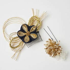 髪飾り 成人式 2点セット 袴 卒業式 コーム 和装 着物 日本製 Watmosphere ワトモスフィア 24w212 【 振袖 つまみ細工 かすみ草 水引 花 女性 礼装用 結婚式 入学式 おしゃれ かわいい あす楽 送料無料】
