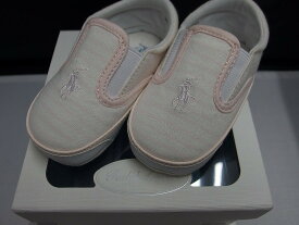 ラルフローレン RALPH LAUREN ベビーシューズ 子供靴 赤ちゃん ファーストシューズ 10cm～10.5cm ホワイト×ピンク RL100190 【中古】