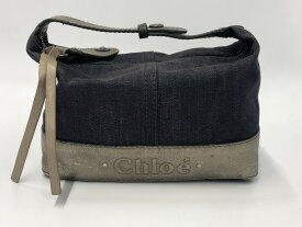 【期間限定セール】クロエ Chloe デニムレザー・ハンドバッグ ネイビー・デニム 【中古】