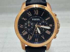 【期間限定セール】フォッシル FOSSIL 【未使用品】 GRANT グラント レザー メンズ クロノグラフ 腕時計 ネイビー FS4835 【中古】