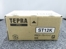 【期間限定セール】【未使用】 キングジム KINGJIM 【未使用・未開封】 TEPRA PROテープ 12mm 透明ラベル/黒文字 テープ長 8m巻 ST12K 5本パック