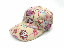 【期間限定セール】カシラ CA4LA レディース 帽子 布キャップ ベージュ系 花柄 総柄 【中古】
