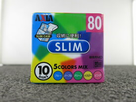 【未使用】 アクシア AXIA 【未使用】 ミニディスク 80分 10枚パック スリムカース 5カラーミックス