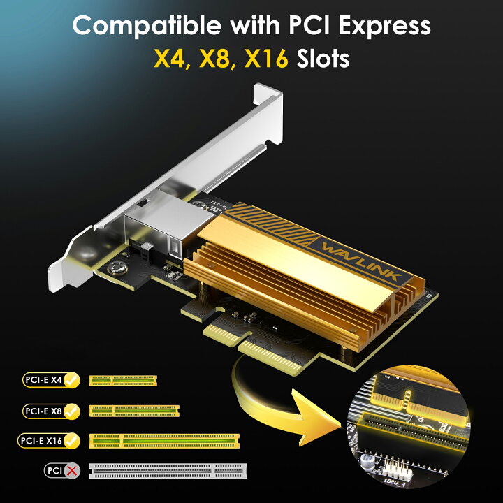 楽天市場】【10Gbps超高速LANカード】WAVLINK PCIe 10G NIC AQC113C 