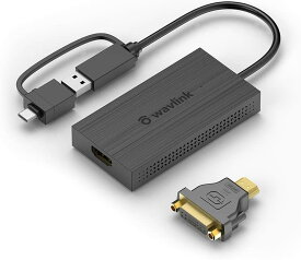 WAVLINK USB 3.0A/C-HDMI DVI アダプター/4K出力 ミニドッキングステーション ビデオグラフィックコンバーター/3840×2160マルチディスプレイ/1x4K対応 HDMI出力ポート/1xUSB 3.0ポート搭載、Windows 7/8/8.1 /10、Mac OS 10/10以降、Chromeに対応