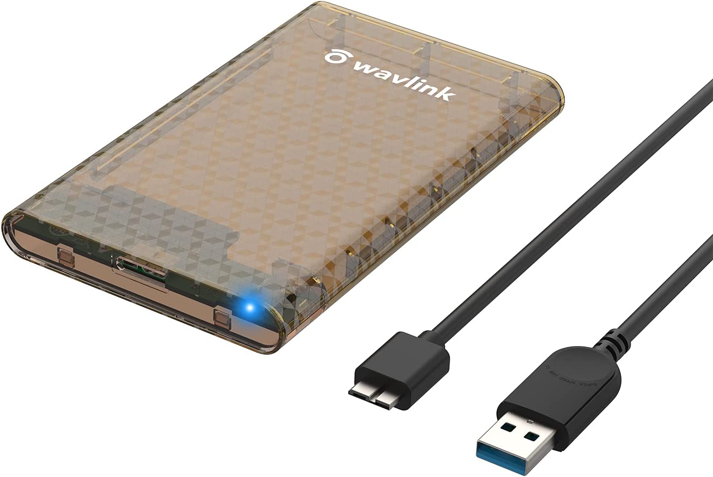 公式のWAVLINK USB3.0 2.5インチHDDケース SSDケース  UASP対応 4TBまで対応 USB3.0 SSDケース Windows Mac 静電気防止 高度な半透明 SATA3.0 ドライブケース 5Gbps転送