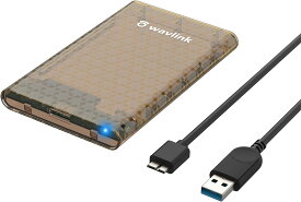 WAVLINK USB3.0 2.5インチHDDケース/SSDケース UASP対応 4TBまで対応 USB3.0 SSDケース Windows/Mac 静電気防止 高度な半透明 SATA3.0 ドライブケース 5Gbps転送