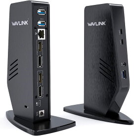 WAVLINK USB-C ドッキングステーション/ユニバーサル　デュアル4K　シングル5K PD60W　13-in-1 最大5K（5120x2880 @ 60Hz）ディスプレイ出力　5KDP出力　4K HDMI出力　 USB-Cポート　USB-A 3.0ポート　ギガビットイーサネットポート　音声出入力ポート搭載