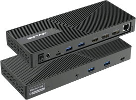 WAVLINK USB C汎用三重4Kディスプレイ ドッキングステーション 12-IN-1 USB 3.0ドック 3つのモニター対応 最大130W PD入力 デュアルDP HDMI 4xタイプA タイプC RJ45 マイク/オーディオが備え パソコン タブレット　スマートフォンに対応