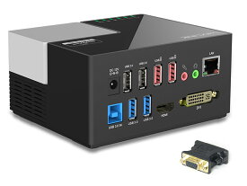 「テレワーク応援！」WAVLINK USB 3.0　ドッキングステーション・デュアル ビデオモニタ・ディスプレイ 最高解像度2048x1152のDVI & HDMI & DVI ポート、ギガビット・イーサネットポート、オーディオ、 急速充電ポートx2、電源アダプタ付