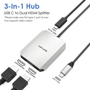 őP35{+ő100%|CgobNyƊEgbv̐MzWAVLINK USB-C to HDMI fAfBXvC A_v^[ 8K/4KΉ 2ʏo 95W PD[d hCosv ~[O g\Ή MacBook/Window