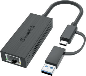 【業界トップの信頼性】M1対応！WAVLINK 2.5G有線LANアダプター/USB-C USB-A 2in1 LAN変換コンバーター/RJ45 ギガビットイーサネット/10/100/1000/2500 Mbps/高速転送/コンパクト/在宅勤務、オンライン授業またはオンライン会議適用
