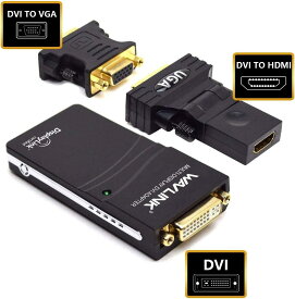 20%OFF【専門企業の信頼技術】WAVLINK USB2.0のVGA/ DVI/ HDMIマルチディスプレイアダプタ　グラフィックス・アダプタ、複数モニタを最高解像度 1920×1080接続（最高級のDisplayLink社DL-165チップセット採用、Windows /Mac /Linux対応