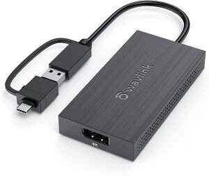 WAVLINK USB 3.0A/C-HDMI DVI A_v^[/4Ko ~jhbLOXe[V rfIOtBbNRo[^[/3840×2160}`fBXvC/1x4KΉ HDMIo̓|[g/1xUSB 3.0|[g