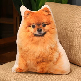 ポメラニアンぬいぐるみ 犬 大きい 本物そっくり ネコ イヌ もちもち かわいい 超リアル 3D 抱き枕 可愛い 女性 クッション 妊婦枕 萌え 柔らかい 3D 部屋 添い寝枕 50cm*0.4kg 癒し系 3D 子供 キッズ 贈り物 背当て プレゼント 部屋