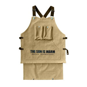 ガーデニングエプロン レディース メンズ 料理 家庭 キッチン おしゃれ アウトドア キャンバス キャンプ 作業服 カーキ グリーン ブラック
