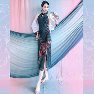 春夏 レトロ ダンス チャイナ ドレス ジャケット 衣装 中国 エスニック 弾性 ボディ チャーム ツーピース 練習 パフォーマンス 大人用 スパンコール メッシュ 子供用 ウエスト チェーン エレ