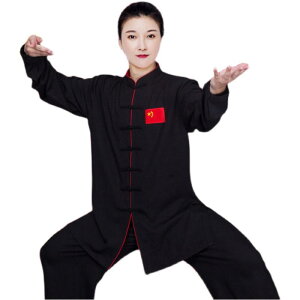 太極拳 服 レディース ヨガ 瞑想 運動 拳法 表演服 おしゃれ 動きやすい 柔らかくて肌に優しい 通気性 吸汗 綿 リネン 中国風 競技 パフォーマンス 男性 春秋 トレーニング 黒 白 大きいサイ