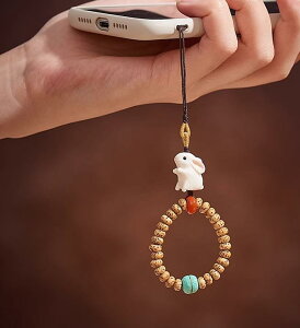 ペンダント ストラップ 中国風 アクセサリー 装飾品 アントラーズ 彫刻 干支 ウサギ 車 キーホルダー ペンダント 小さい ウサギ 携帯電話 チェーン ペンダント メンズ レディース
