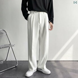 スラックス メンズ 春 白 パンツ ストレート カジュアル パンツ 抗しわノー アイロン パンツ 無地 パンツ