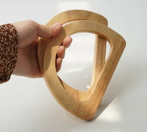 手芸 持ち手 木製 DIY ハンドメイド 裁縫 手提げ バッグ カバン ハンドル 口金 パーツ 材料 素材 シンプル おしゃれ 茶 木目