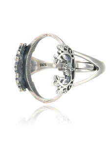 リング 空枠 レディース シルバー アクセサリー リングホルダー レトロ エレガント ハンドメイド diy 色褪せしにくい プレゼント 母の日 誕生日 おしゃれ シンプル 15×19mm