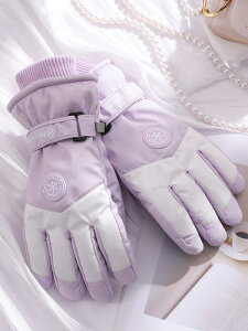 スキー グローブ レディース メンズ ユニセックス 大人用 冬 厚手 暖かい 耐寒性 防風性 防水性 スマホ対応 バイク ライディング 黒 ピンク グレー