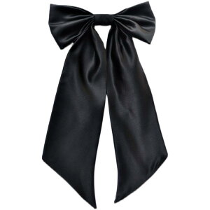 大きい リボン スウェット シャツ スーツ コート 胸元 装飾 ブローチ アクセサリー かわいい 安全ピン クリップ 黒 白 カジュアル ファッション