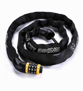 おしゃれ 自転車 チェーンロック マウンテンバイク ポータブル オートバイ 盗難防止 スクーター キックボード ダイヤル式 5桁 パスワード 安心 防犯グッズ 使いやすい 取り付け 簡単 黒