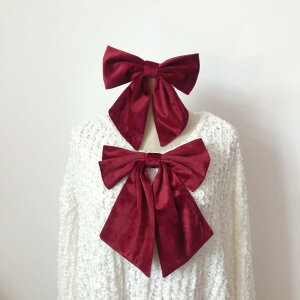 大きい リボン 黒 バーガンディ ソリッドカラー レディース シャツ 装飾 襟 首元 アクセサリー ネック ライン かわいい 安全ピン クリップ