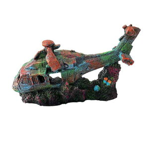 アクアリウム オブジェ 水槽 装飾品 インテリア用品 置物 レイアウト オーナメント 鑑賞 隠れ家 淡水生物 熱帯魚 エビ 家庭用 おしゃれ レトロ ヘリコプター