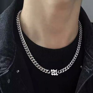 ネックレス メンズ レディース カップル アクセサリー 小物 チタン 鎖骨 太チェーン 調節可能 普段使い 旅行 ヒップホップ カジュアル おしゃれ M字